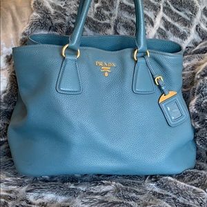 Blue Prada leather handbag